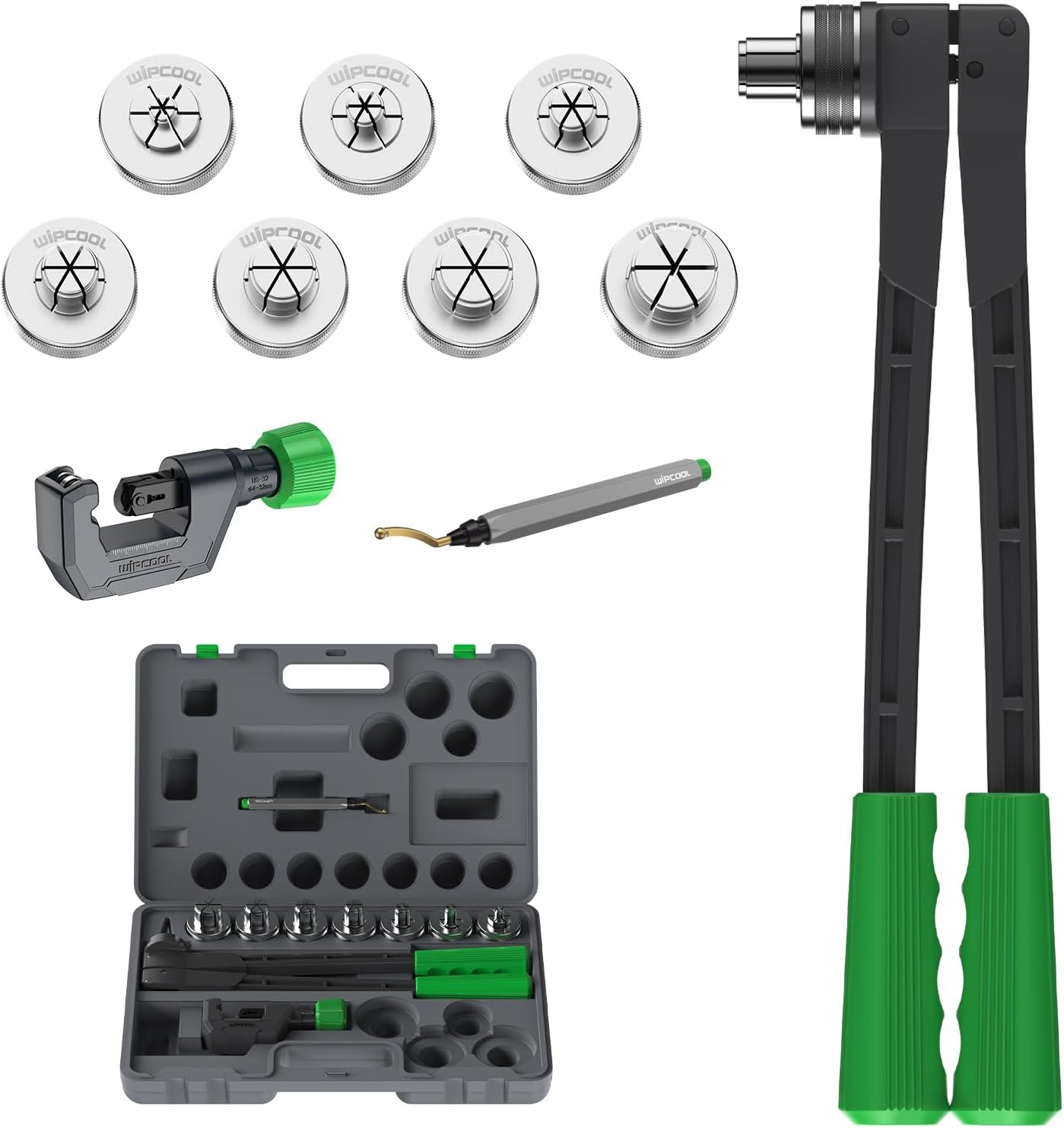 Copper Pipe Expander Kit - 9PCS HVAC Hydraulic Tool for Tubing 3/8" to 1-1/8