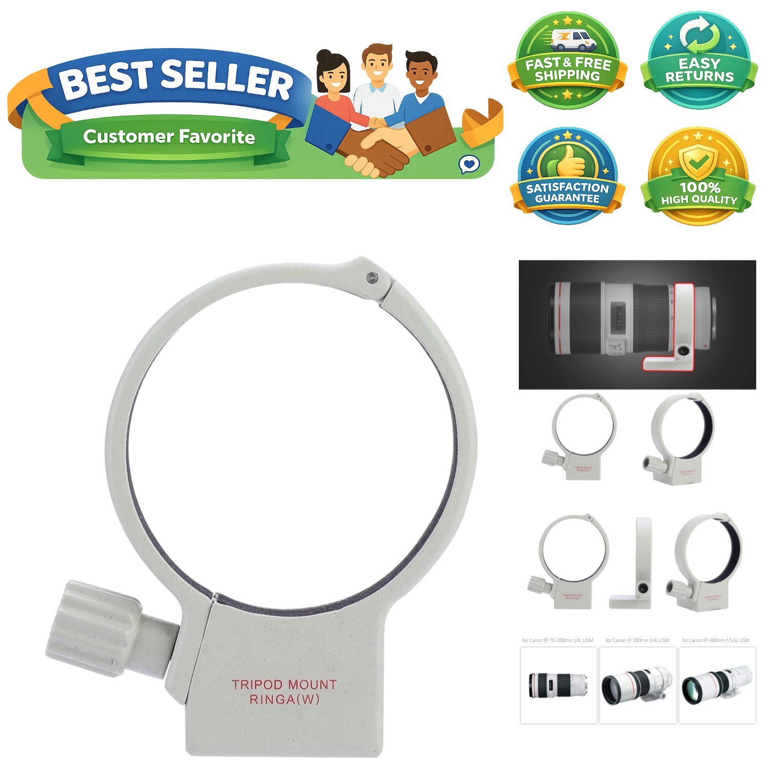 Camera Lens Tripod Mount Collar Ring for 70-200mm F4/F4L is USM Fix and Balan...