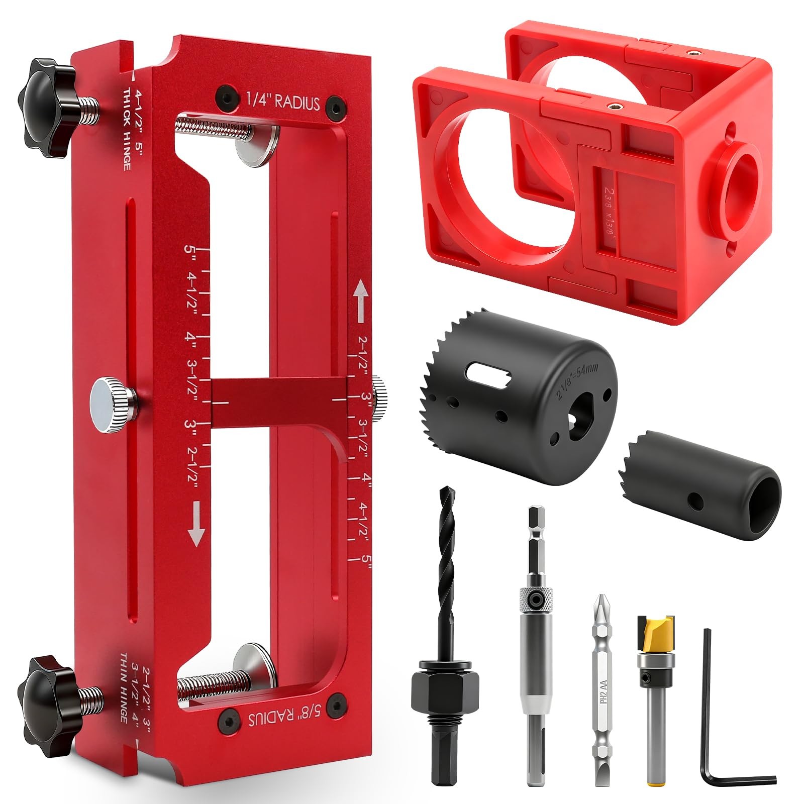 Door Hinge Jig and Door Lock Installation Kit, Aluminum Alloy Router Template...