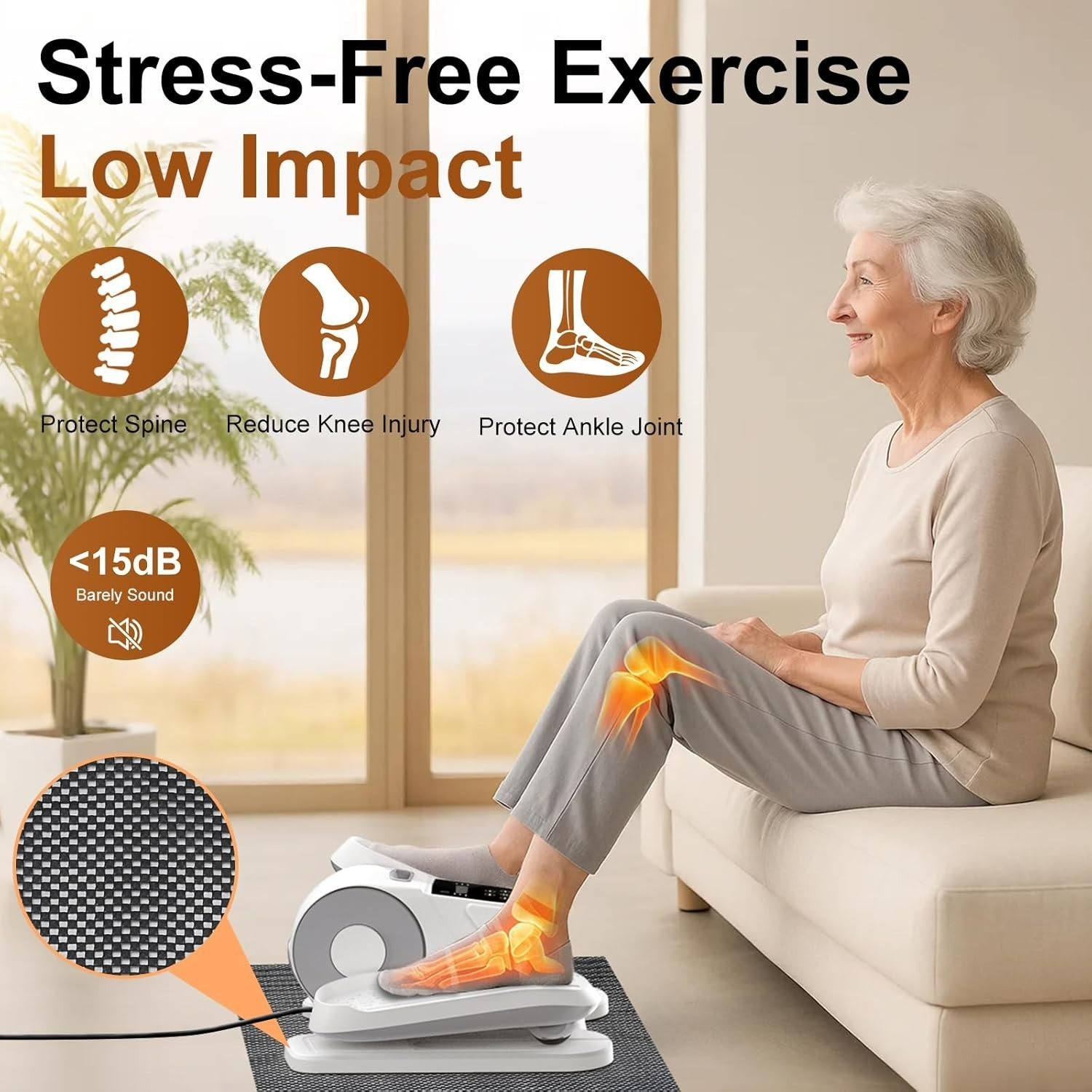 Ellipse Leg Exerciser for Seniors, Quiet & Portable Electric Seated Eclipse E