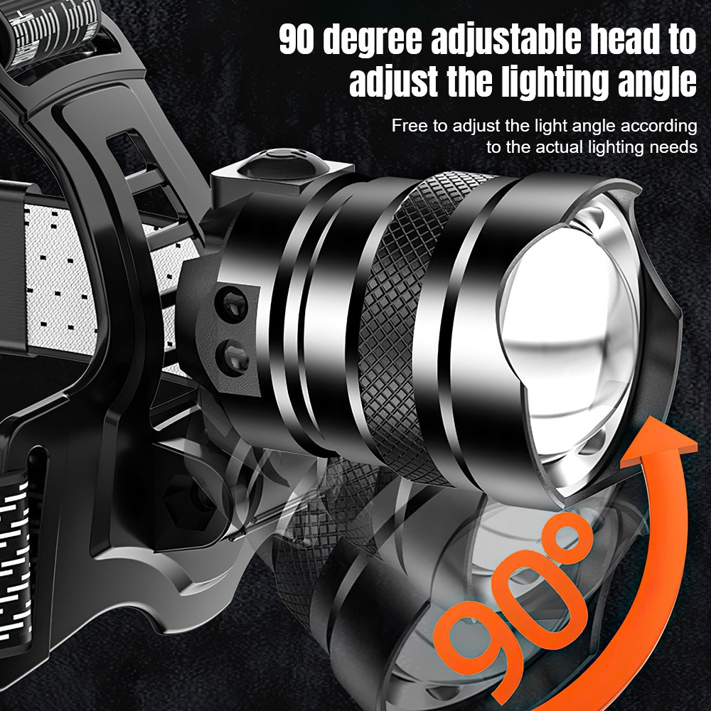 25000LM LED Headlamp Rechargeable Headlight Zoomable Head Torch Lamp Flashlight