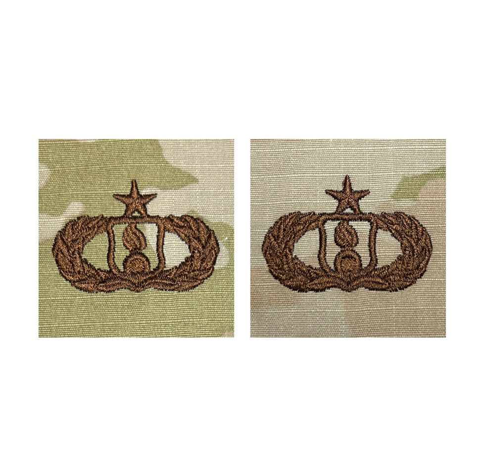 GENUINE U.S. AIR FORCE EMBROIDERED BADGE: MUNITIONS: SENIOR - EMBROIDERED ON OCP