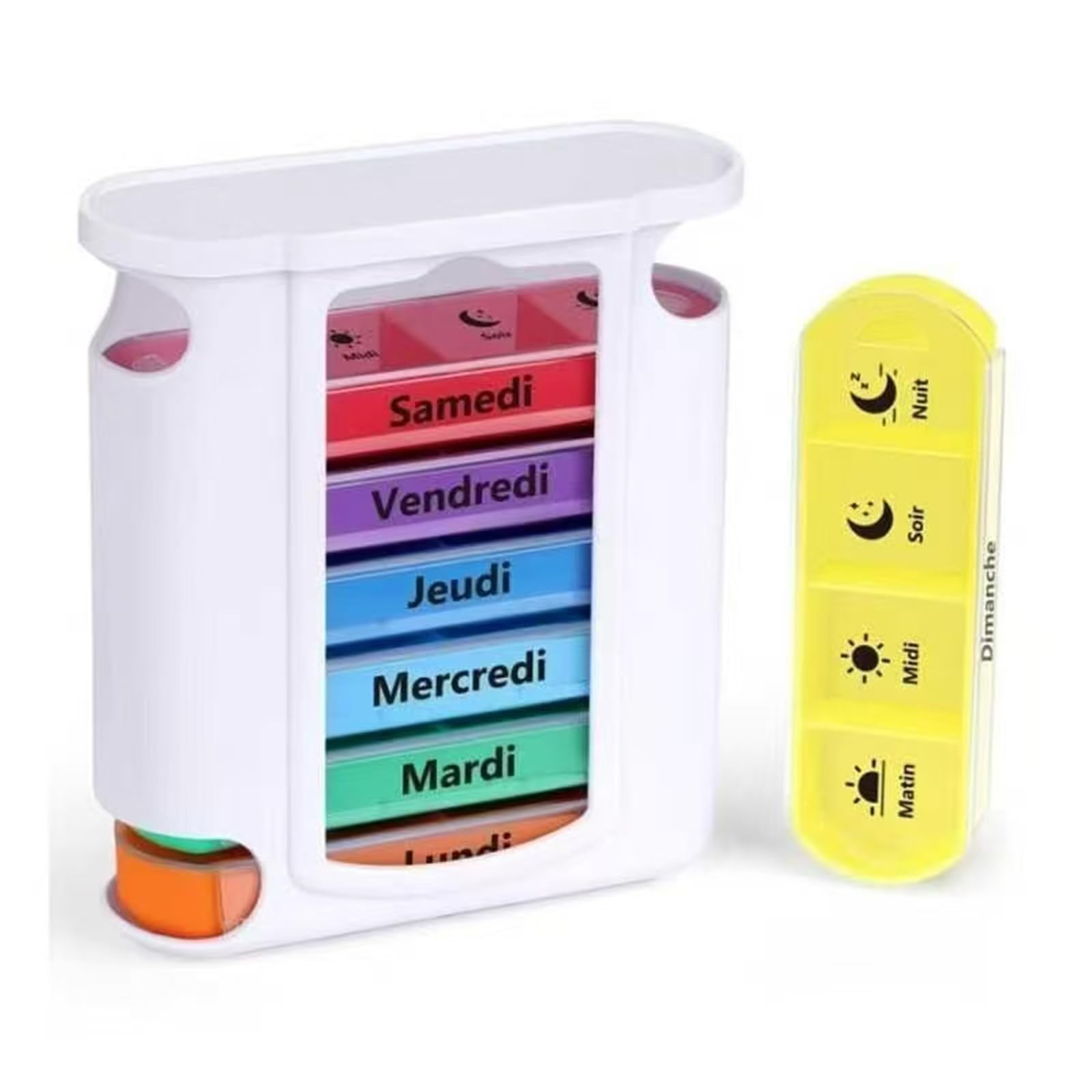 Weekly Stackable Pill Organizer 4 Times A Day Pill Case 7 Stackable Compartments