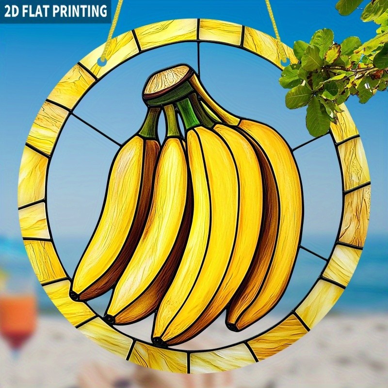 Outdoor Banana Acrylic Sun Catcher Light-Catching Ornament for Balconies Decor