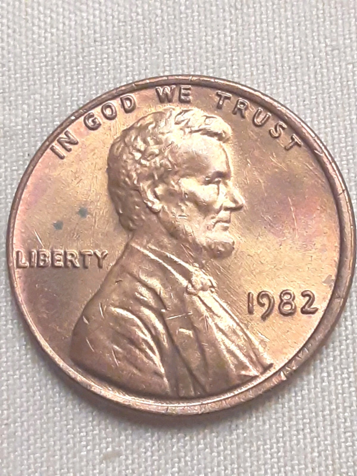 1982 Lincoln Cent Large Date DDO Off Centered Strike BU Red Error Coin