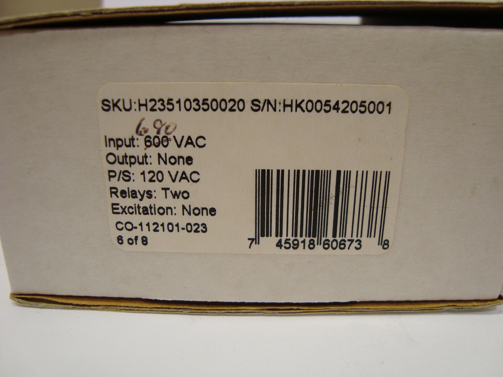SIMPSON H-235-1-0350-0-2-0 PANEL METER INPUT 690VDC 2RELAY LED DISPLAY