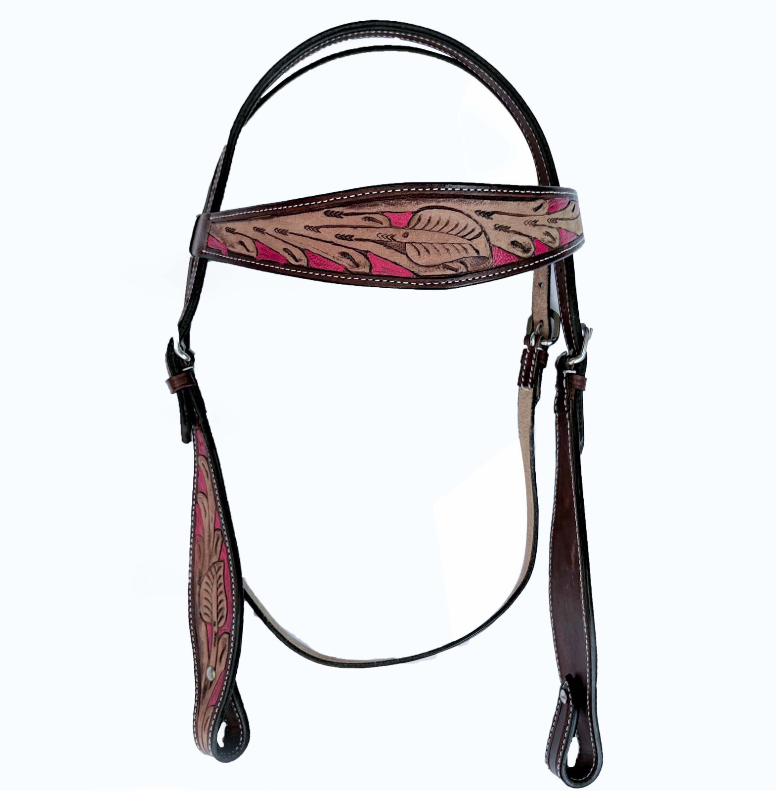 Western Cowboy Brown Leather Set of Headstall and Breast collar INDIAN Seller
