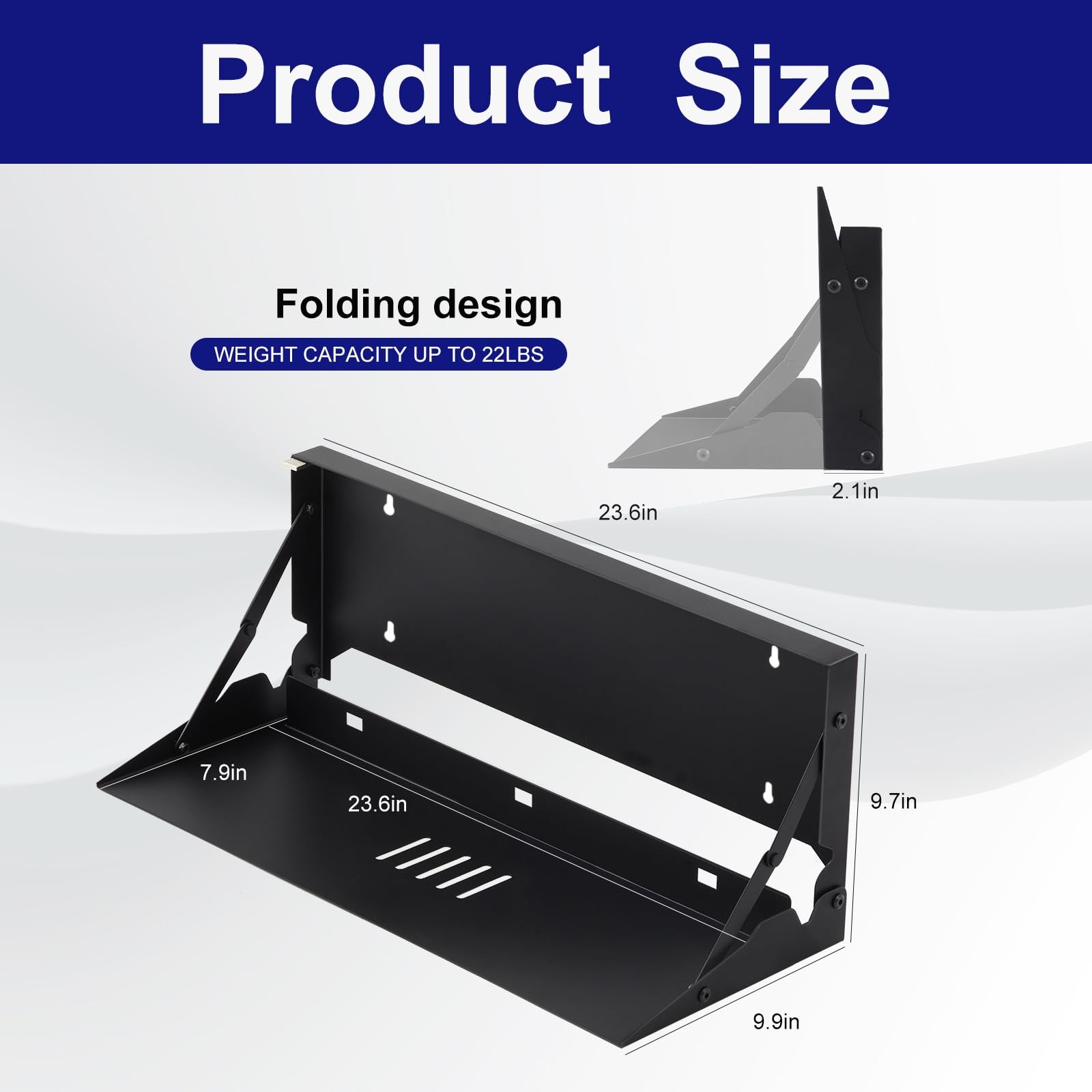 1 Pcs 24 Inch Keyboard Wall Mount Foldable Fits Standard Computer Keyboard Mouse