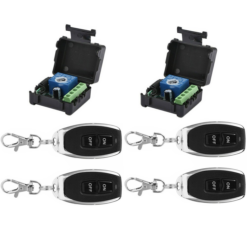 2 Set DC12V 1CH Relay RF Wireless Remote Control Switch Receiver Transmitter