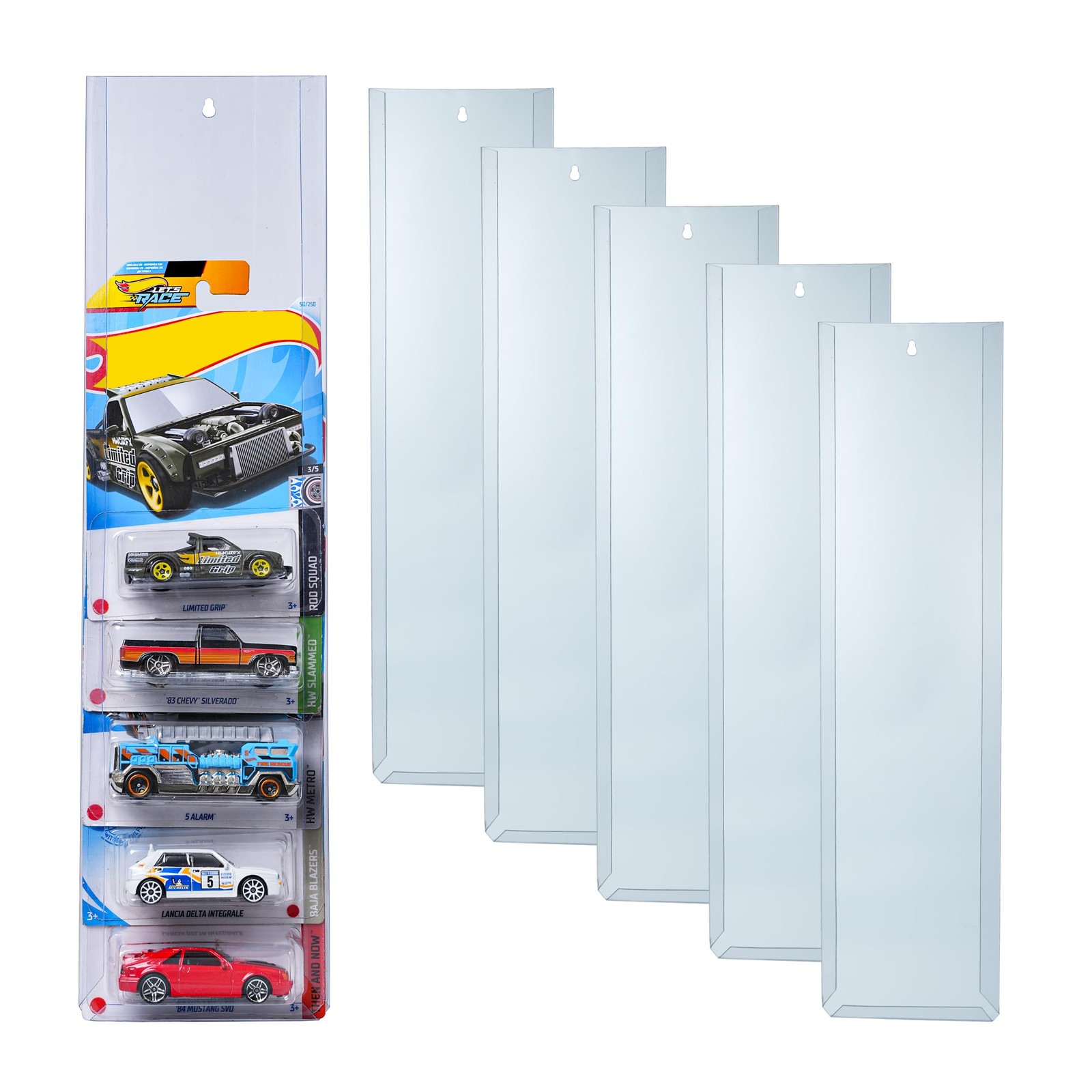 5-Pack Diecast Display Case for Hot Wheels & Matchbox Cars, Wall Mountable