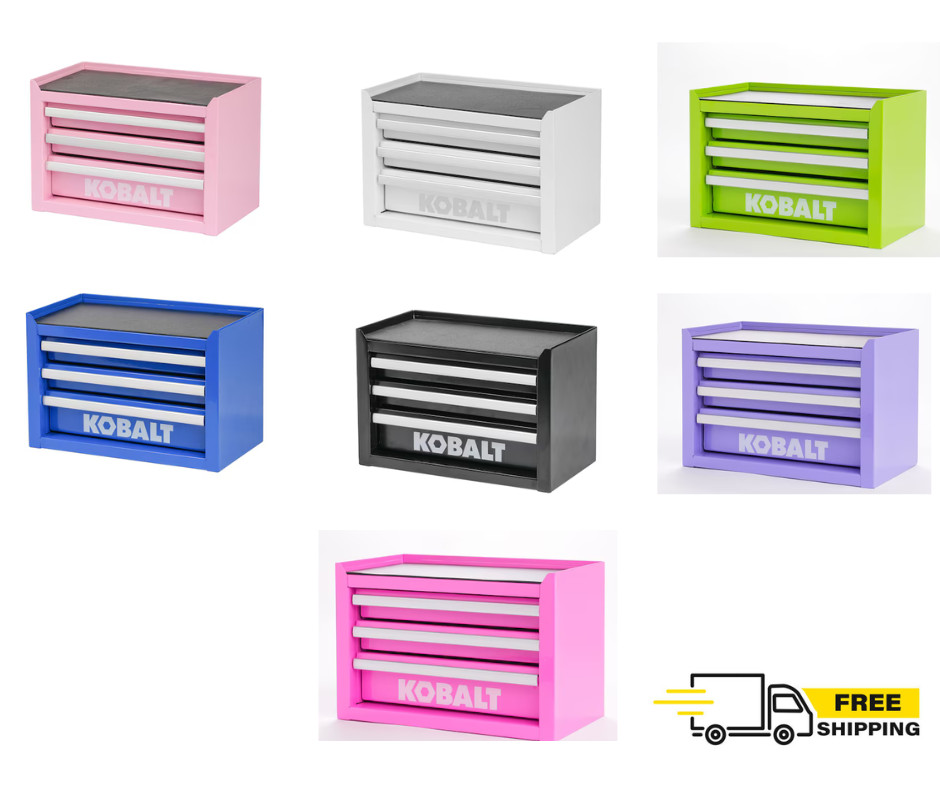 Kobalt Mini 3 Drawer Steel Tool Box Jewelry Box Rare - Choose Color NEW