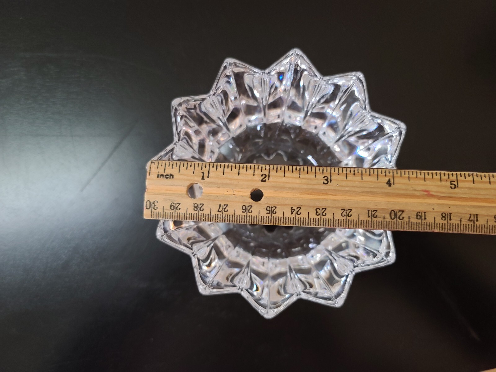 Orrefors~ Sweden~ "Fleur" Crystal Bow l~ 4 3/4" Excellent!