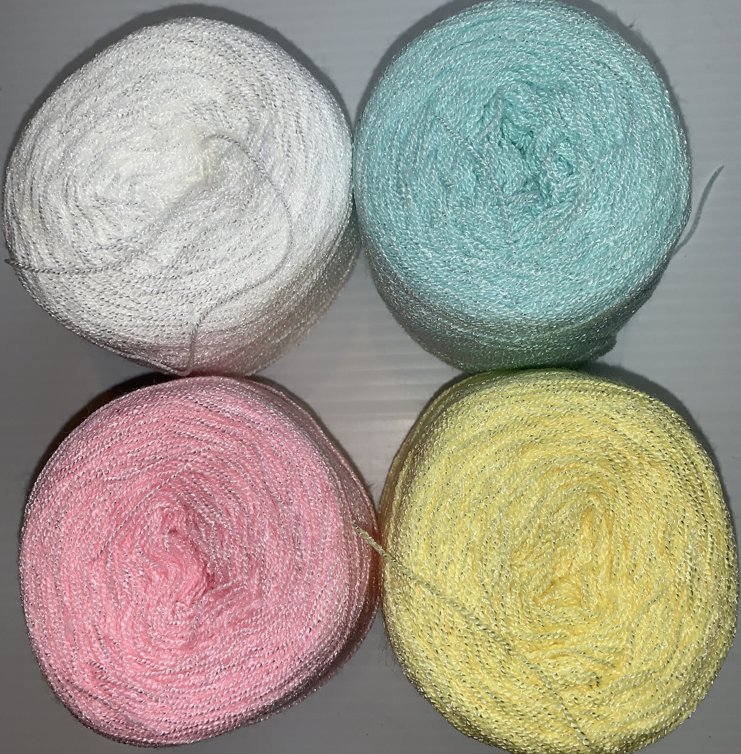 Lace Cristal. Colors. 1/49/3/283. Acrylic/Rayon. 900 yards per ball. 1 lot of 4