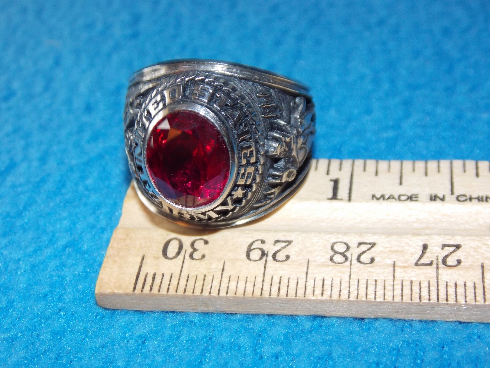 VINTAGE - ARMY CALVERY MEN'S SILVER TONE Ring Size 10.25 - NOS - ALPHA BRAND