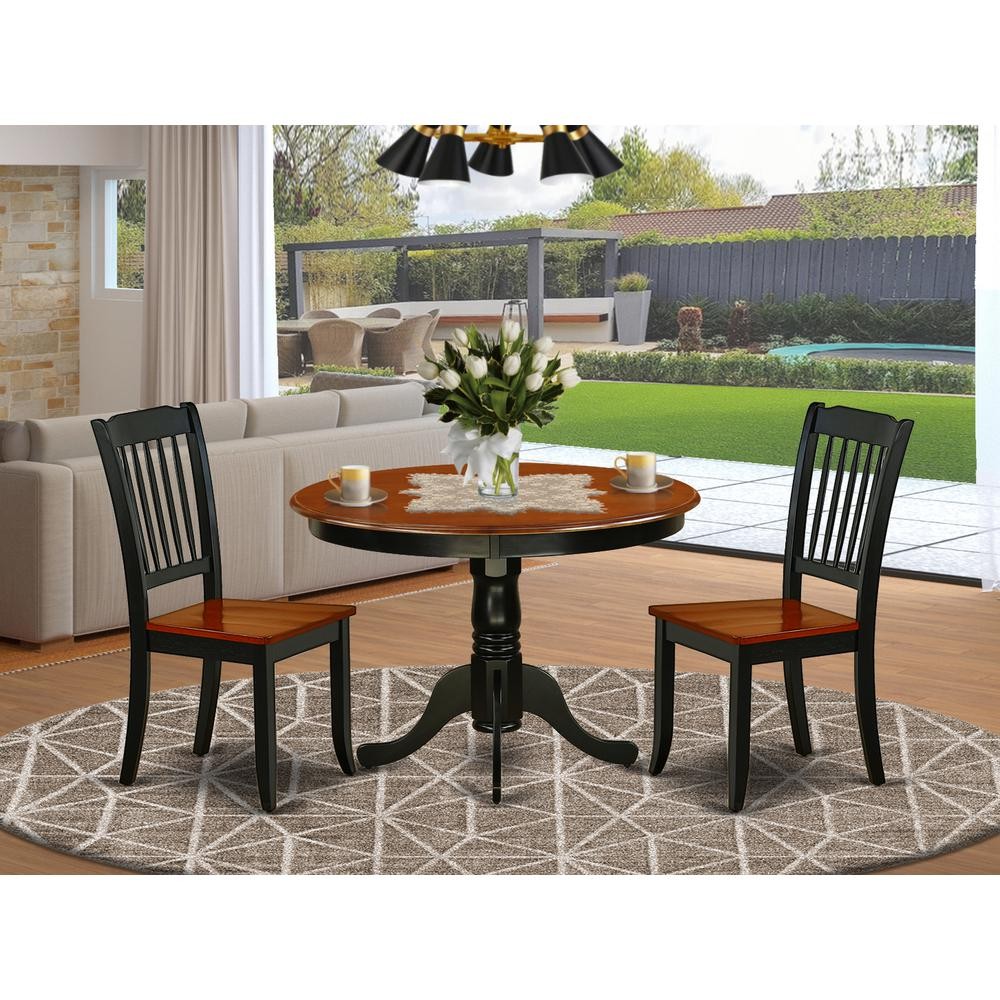 Dining Room Set Black & Cherry, HLDA3-BCH-W