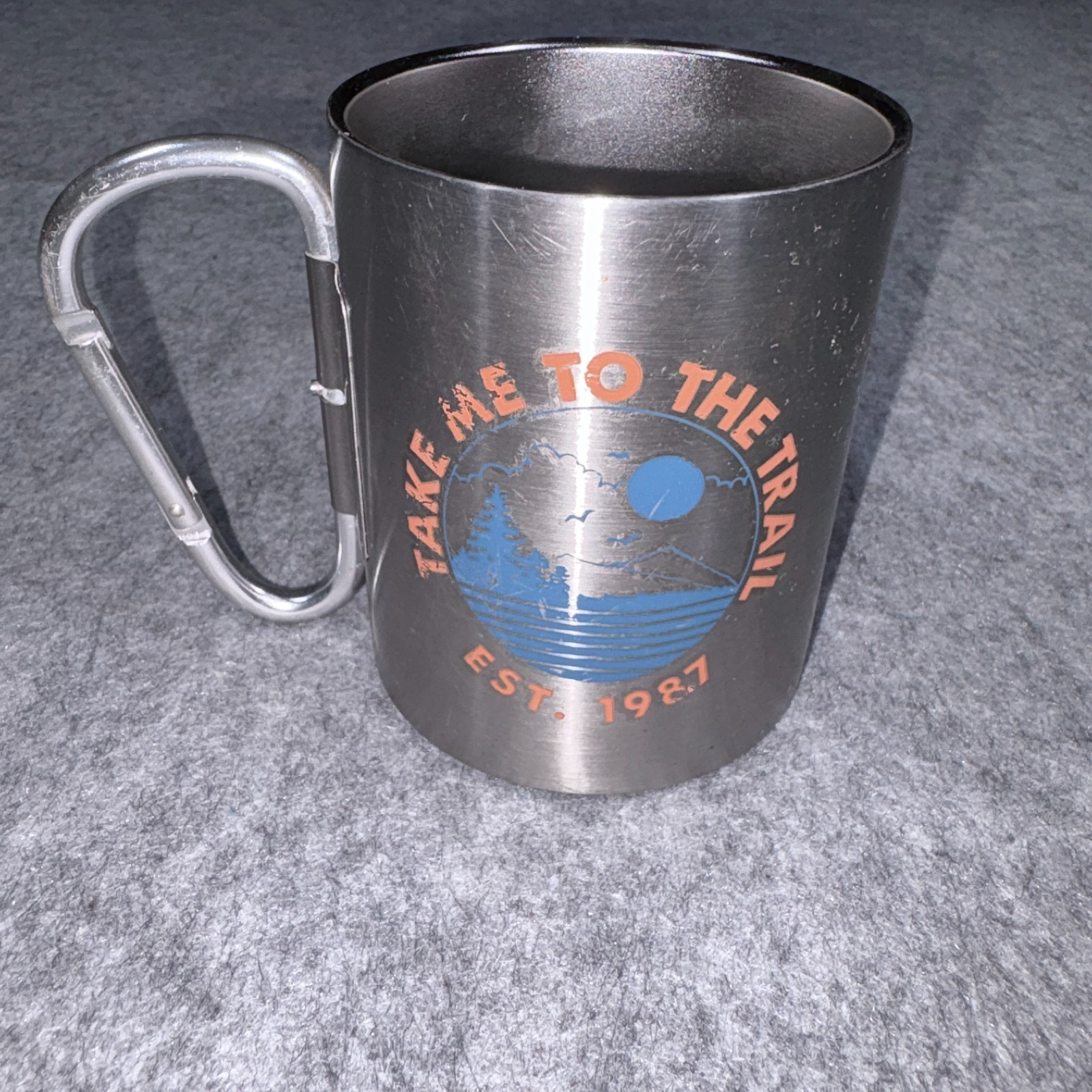 Ozark Trail Carabiner Cup Take Me To The Trail Aluminum Camping Mug Outdoor 10oz