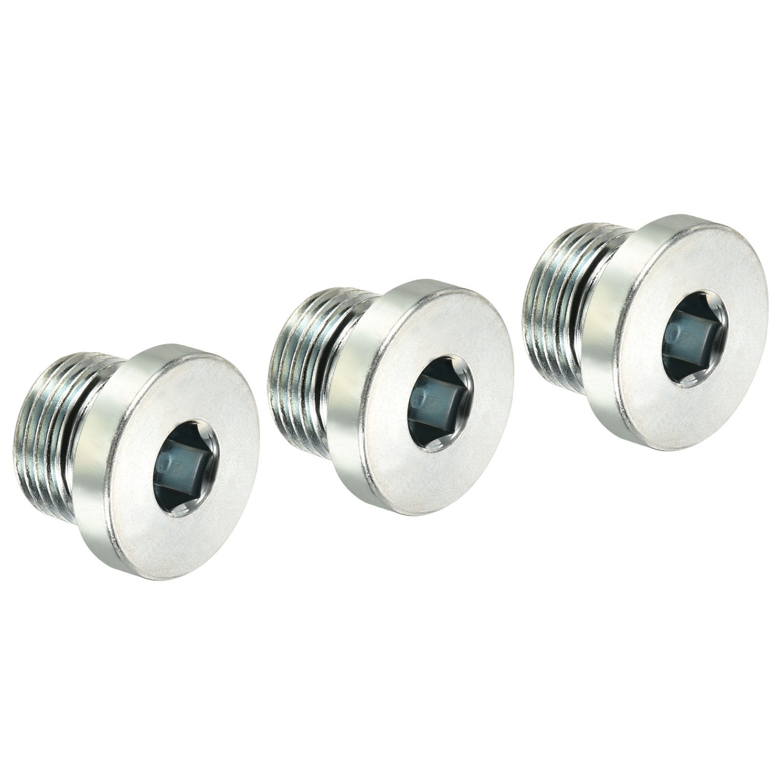 M18*1.5 Hex Head Pipe Fitting Plug, 3 Pack Male Thread 45# Steel Plug