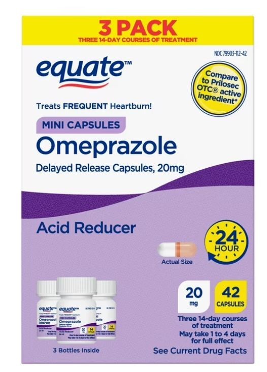 Equate Omeprazole Delayed Release Mini Capsules 20 mg 42 Count