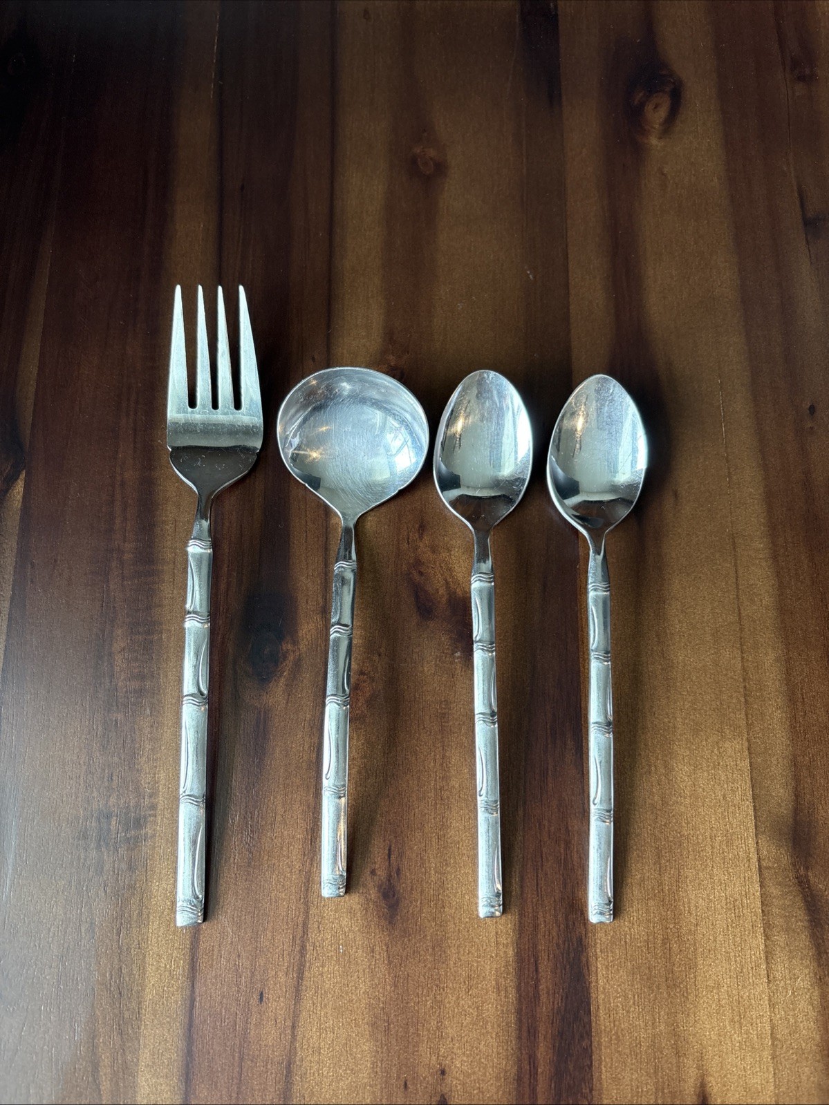 Rogers Stainless “Citadel” Pattern 4 Piece Set Meat Fork, Ladle, & 2 Spoons