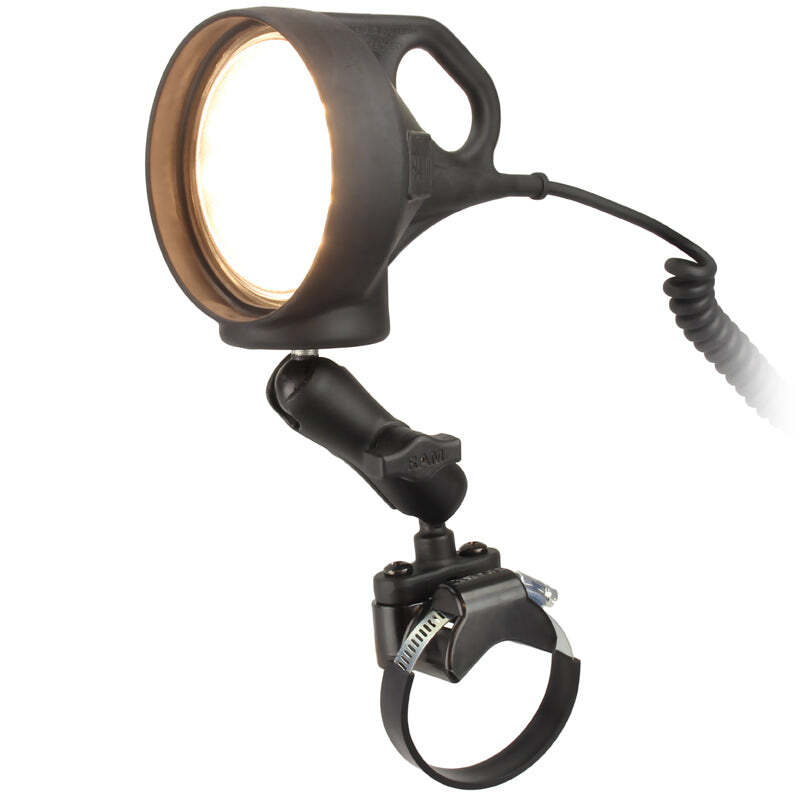 RAM-B-152-231Z-2 RAM ATV/UTV Rail Mount with LED Spotlight...