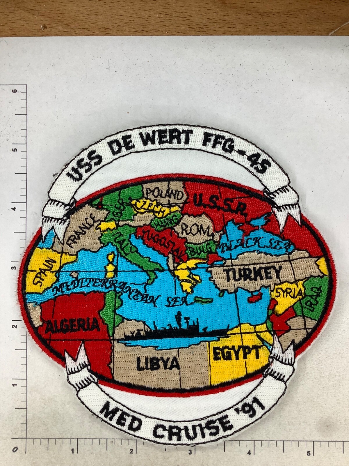 US NAVY USS DE WERT MED CRUISE 91 SHIPS PATCH