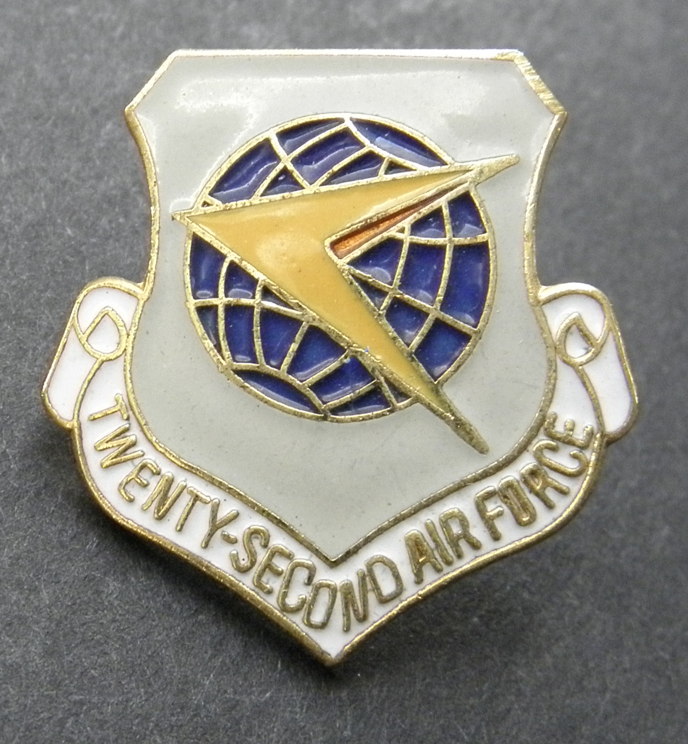 Twenty Second Air Force 22nd USAF Hat Jacket Lapel Pin 1 inch US