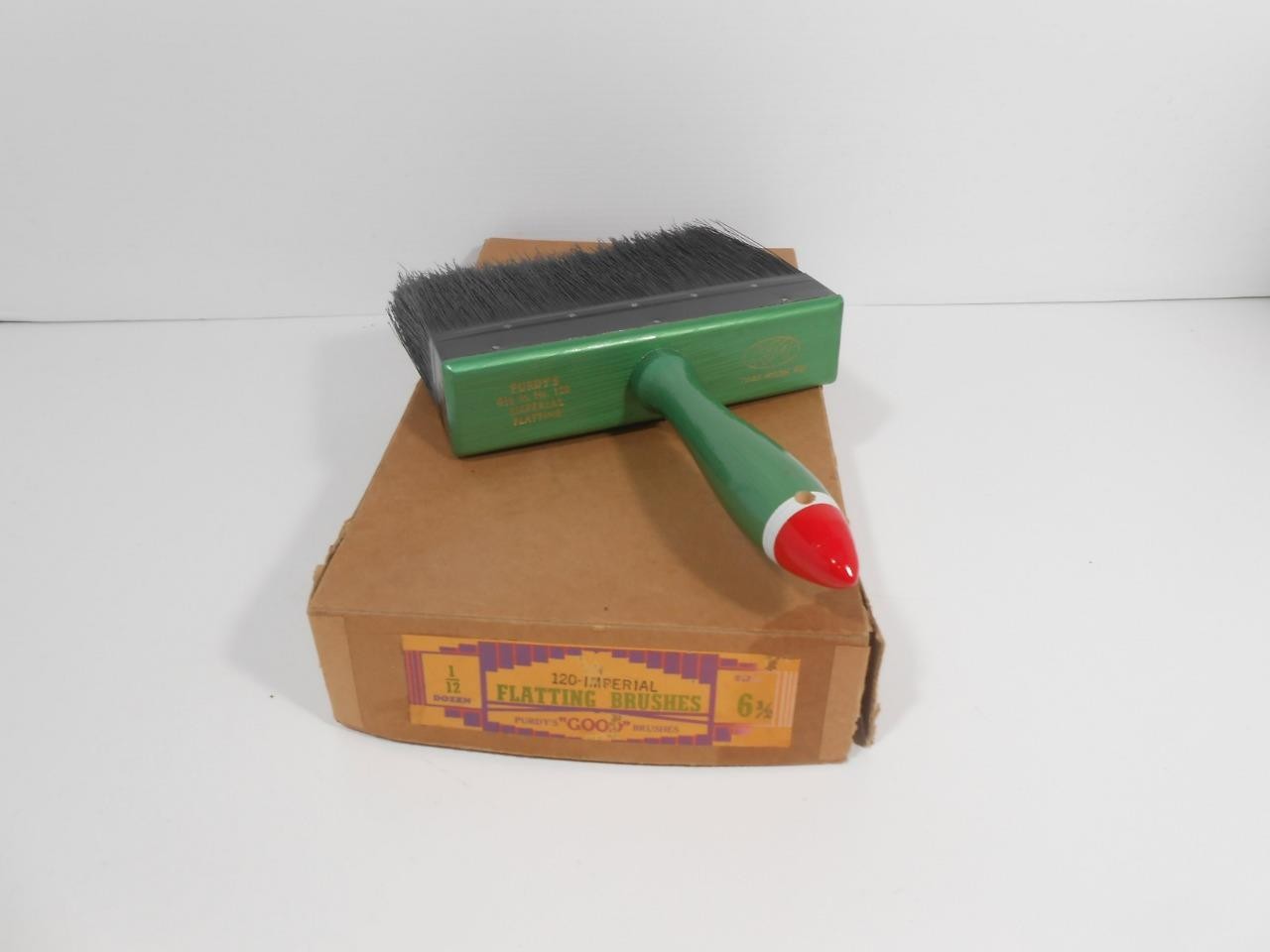 VTG NEW PURDY'S 120 IMPERIAL FLATTING TYNEX NYLON 631 KM 6 1/2" PAINT BRUSH