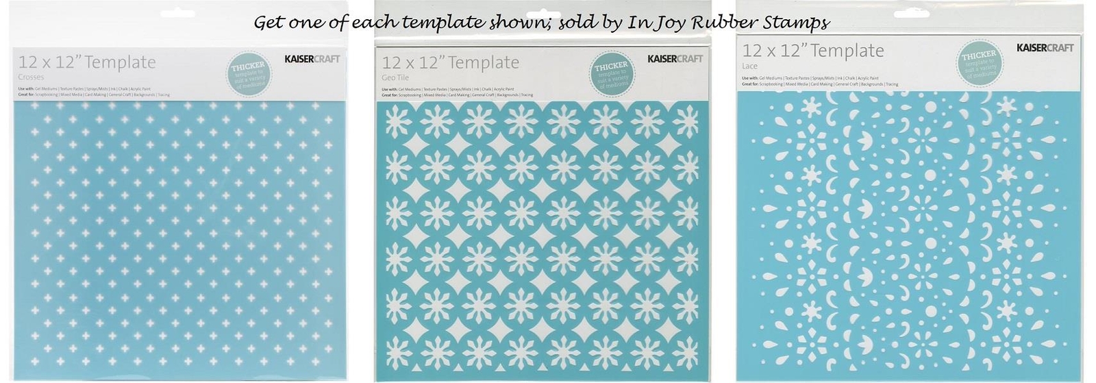 Kaisercraft 12x12" Designer Background Template: Crosses, Geo Tile, and/or Lace