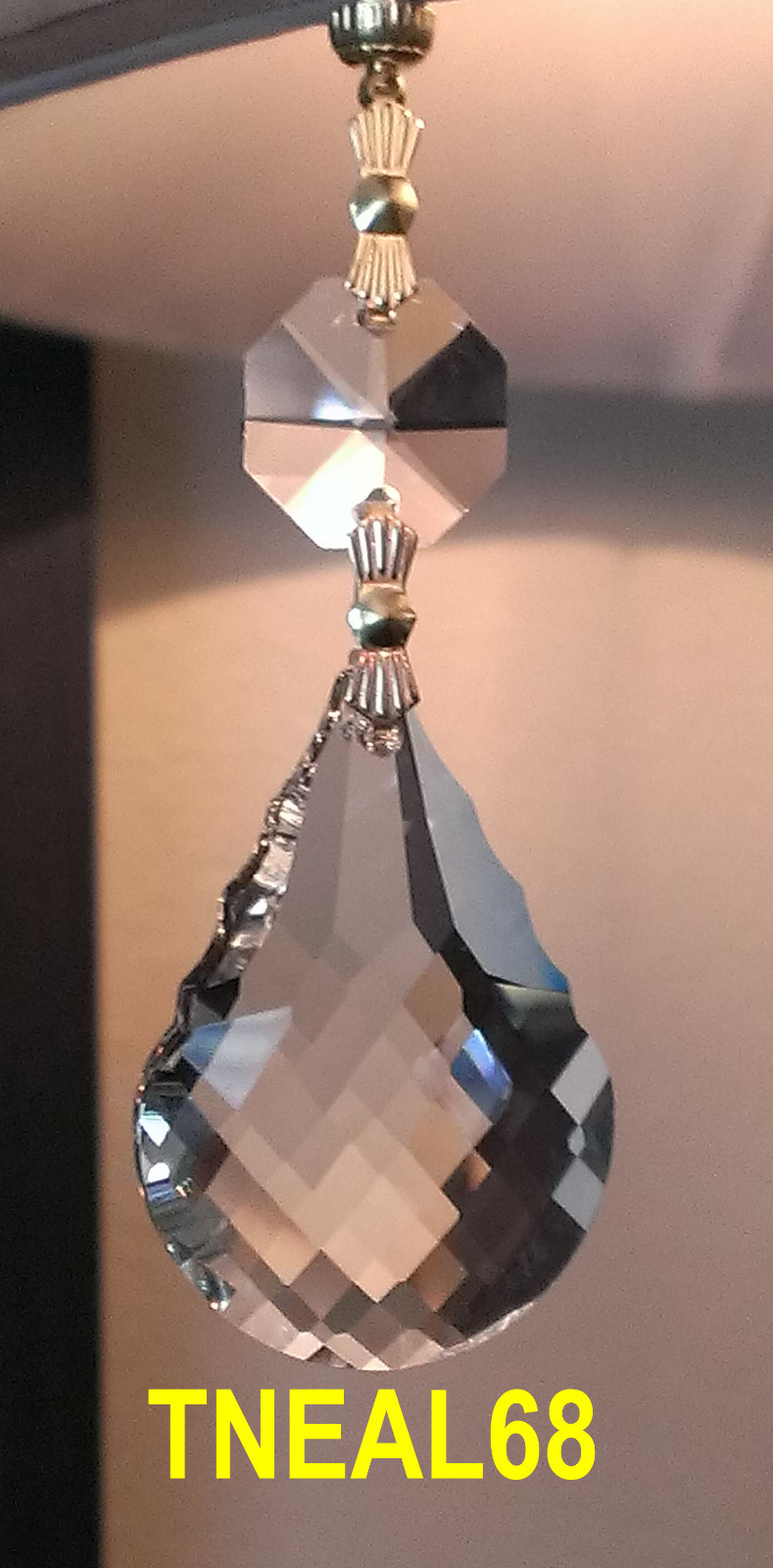 Lot of 6 REAL CRYSTAL  Magnetic Teardrop French Baroque  Chandelier Lamp