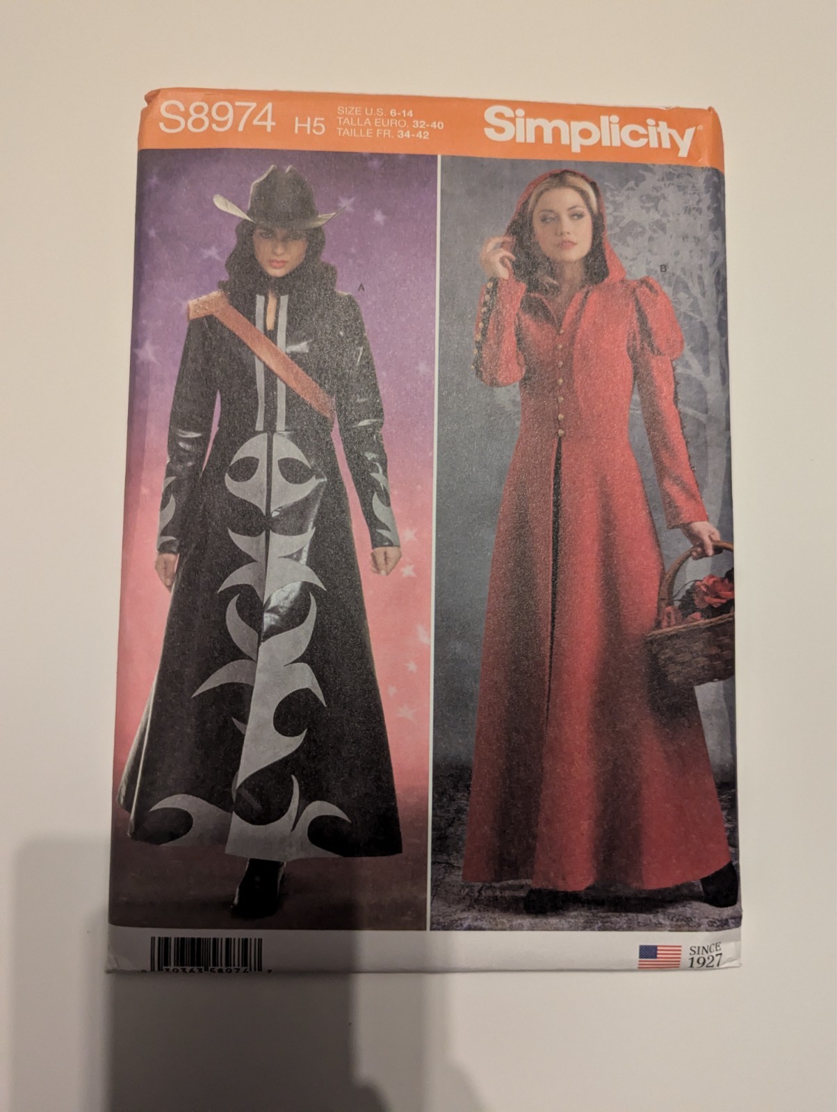 Simplicity S8974 Cosplay Coat Costume Adult-Size 6-14 Free Shipping Uncut New