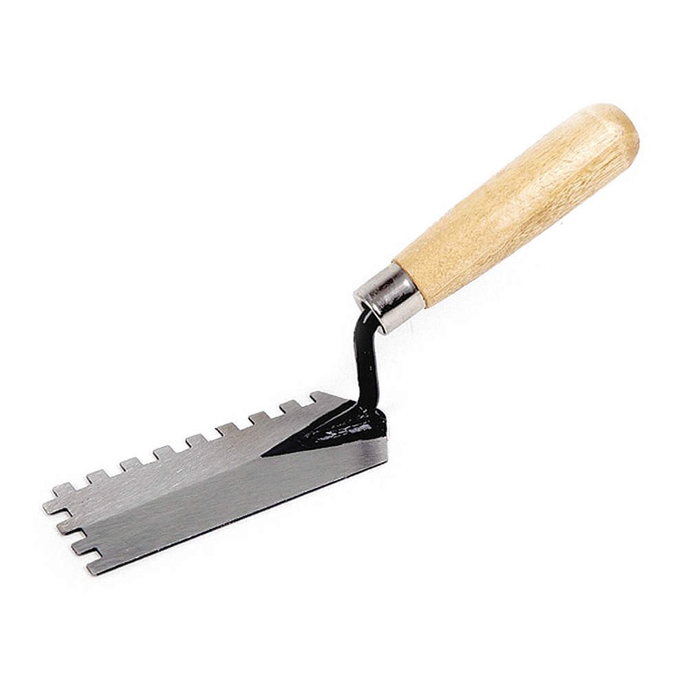 WESTWARD 13A580 Notched Trowel,6inL,2inW,Carbon Steel 13A580