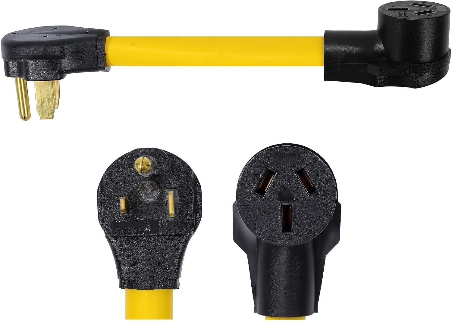 NEMA 6-50P to 10-50R 240V 50 Amp 3 Prong Male Plug to 50 Amp 3 Prong Female Outl