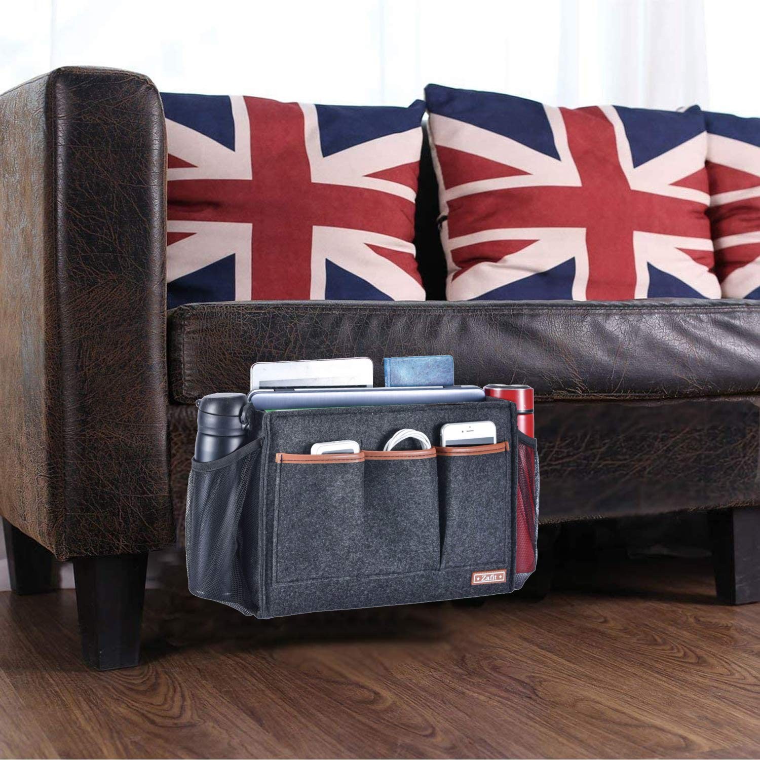Bedside Caddy, Large Size Storage Organizer with 8 Pockets - Holds Magazines,...