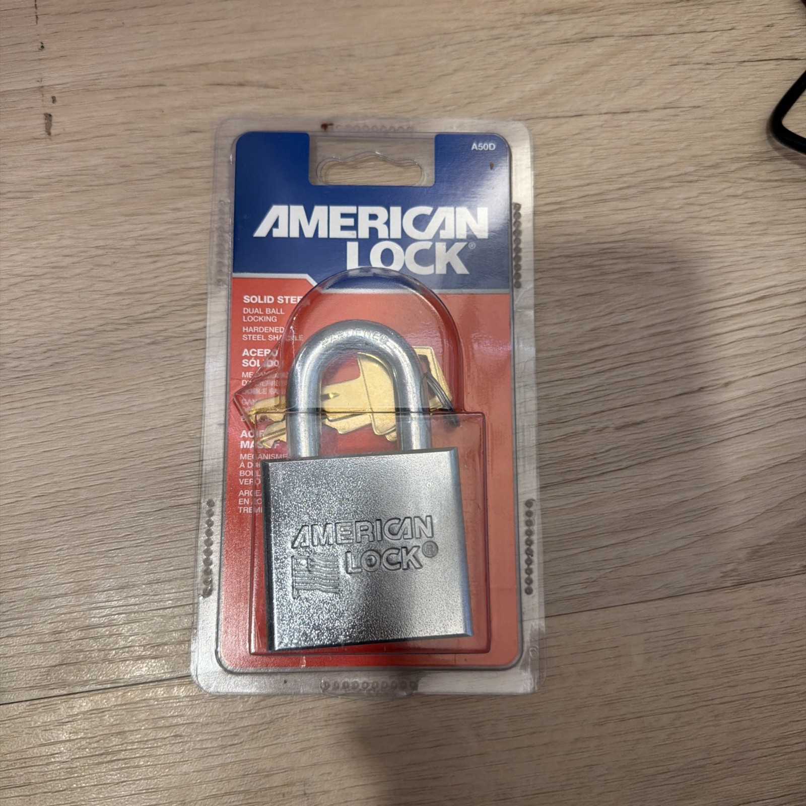 American Lock A50D Padlock Keyed Different Standard Shackle Rectangular Steel