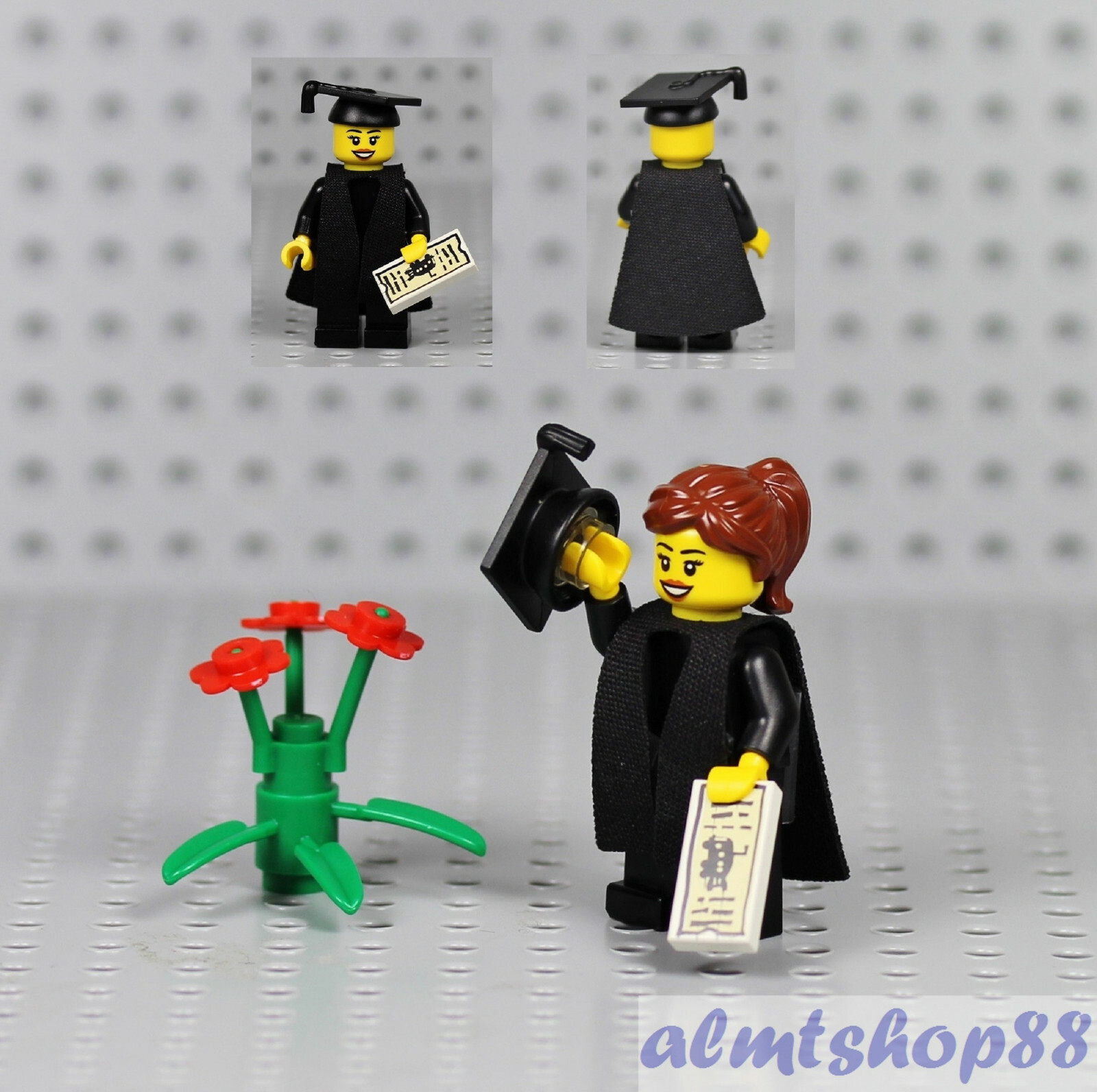Female Graduate Minifigure Girl - Diploma Graduation University College School