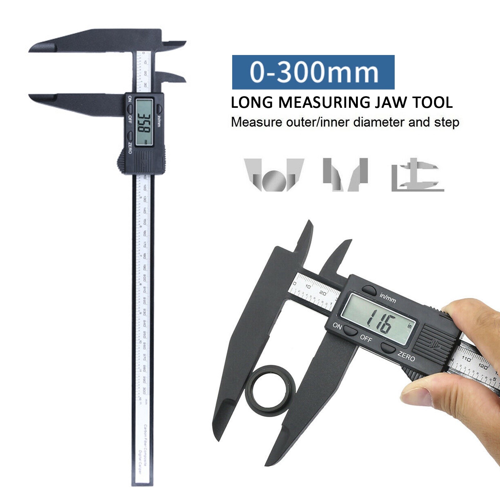 0-300mm Large Measure Range Electronic Digital Vernier Caliper Height Gauge Tool
