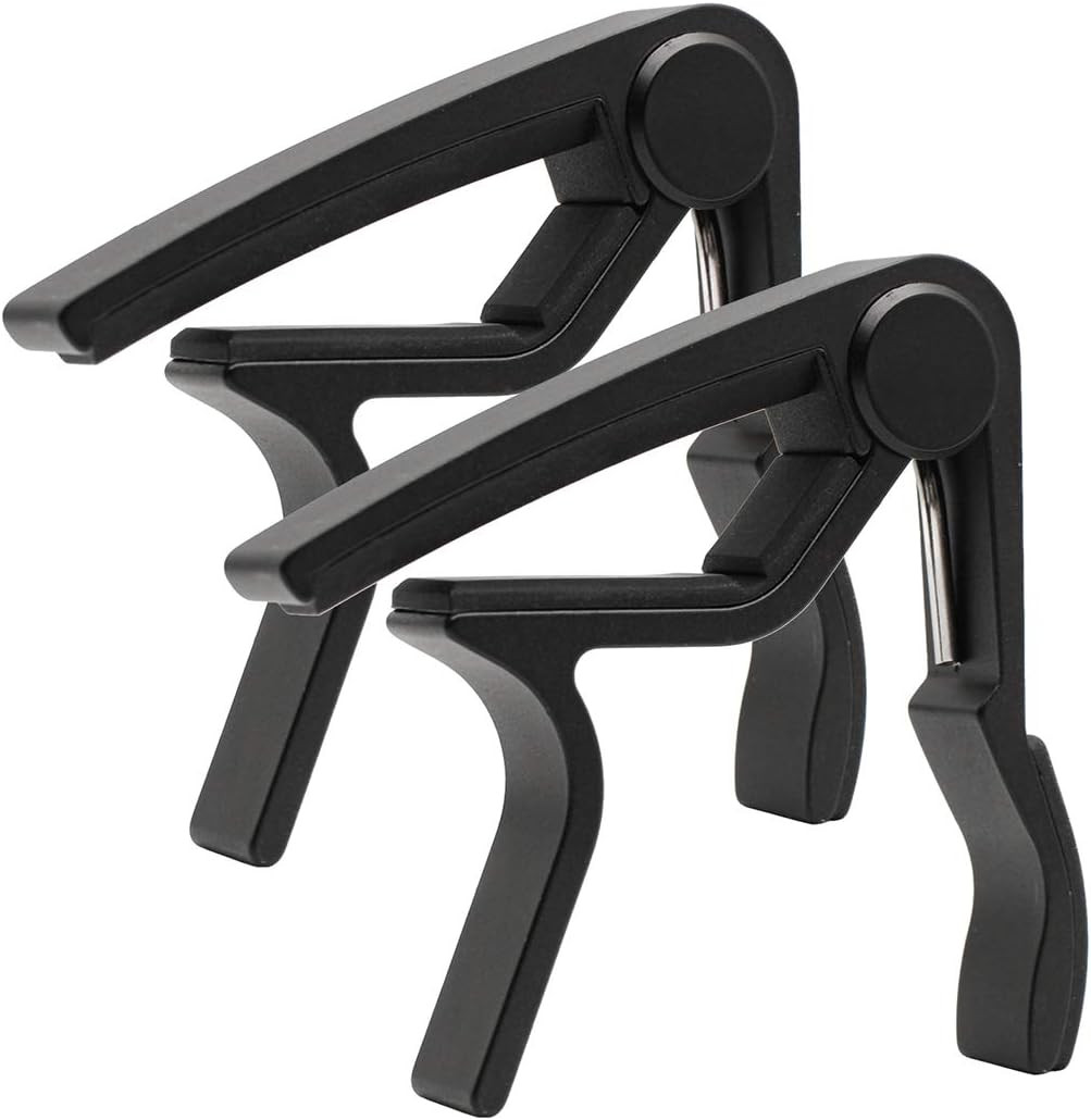 Guitar Capo 2 Pack Black Capo Guitar Clamp for Acoustic Electric Bass Guitar Uku