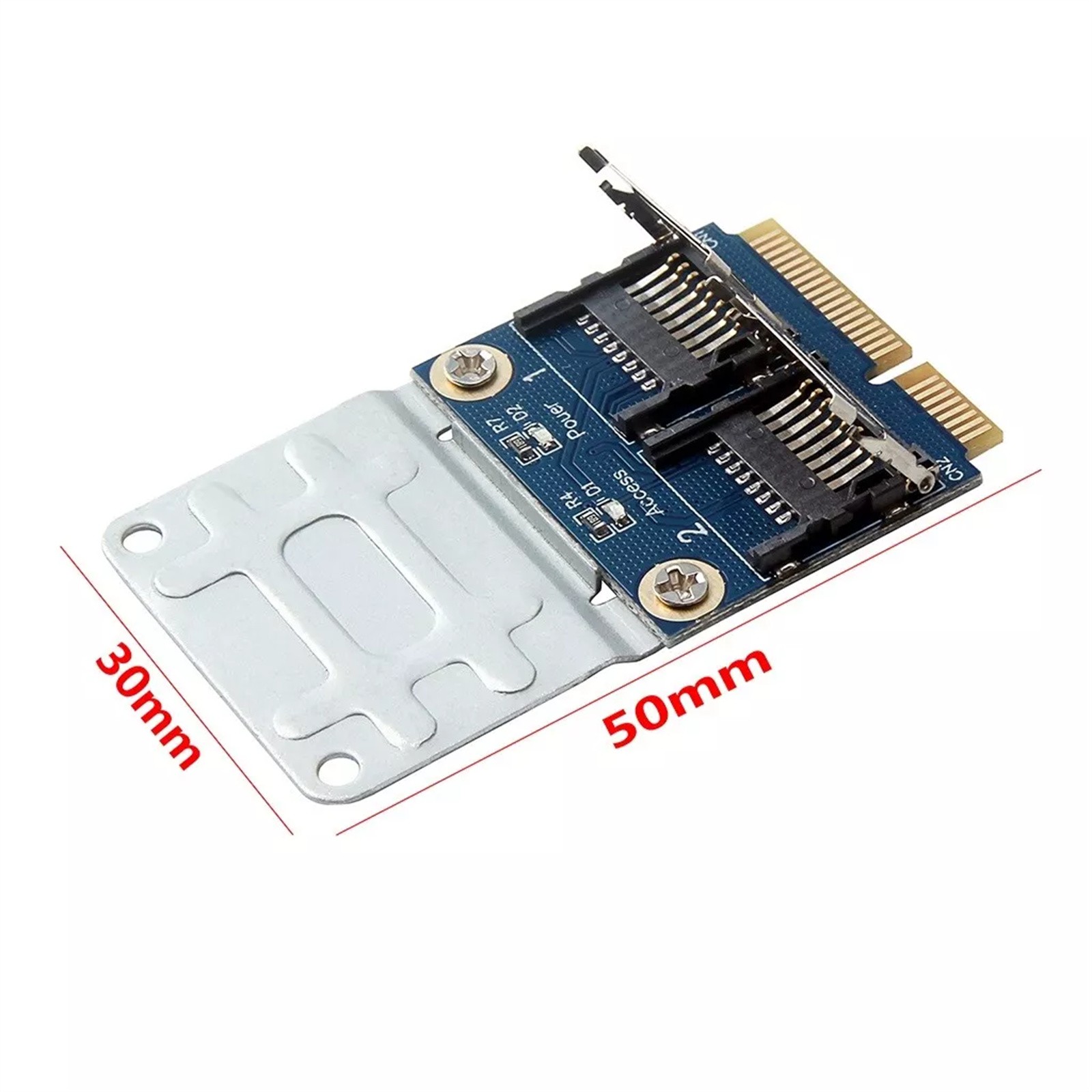 Mini pci-e to 2 TF adapter card USB 2.0 based PCI Express Half-Mini Card