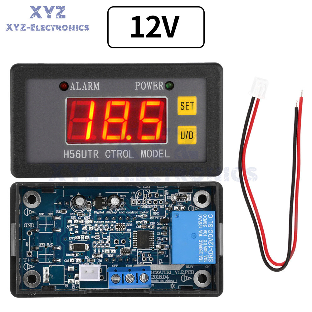 12V 24V 48V LED 2Wire 3Digit Display DC Voltmeter Relay Control Switch Voltmeter