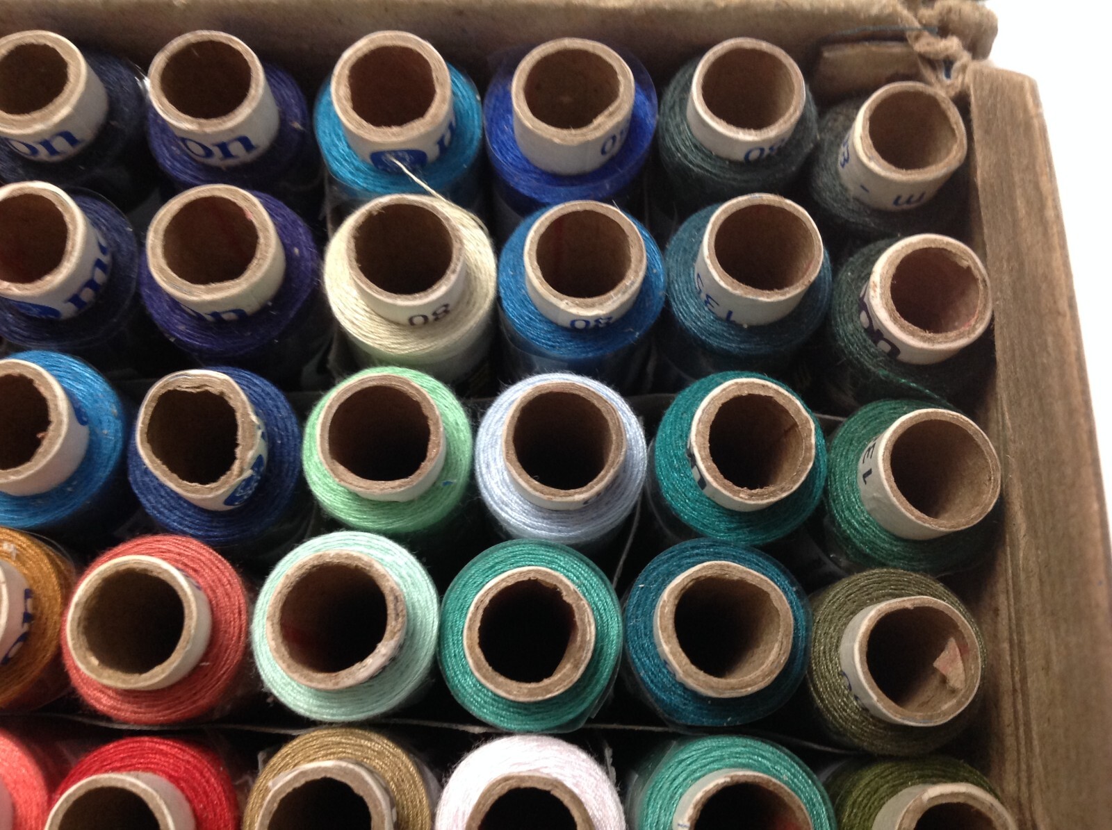 Coats Polyester Sewing Thread Box of 100 Unique Colored Tubes Poly Spun