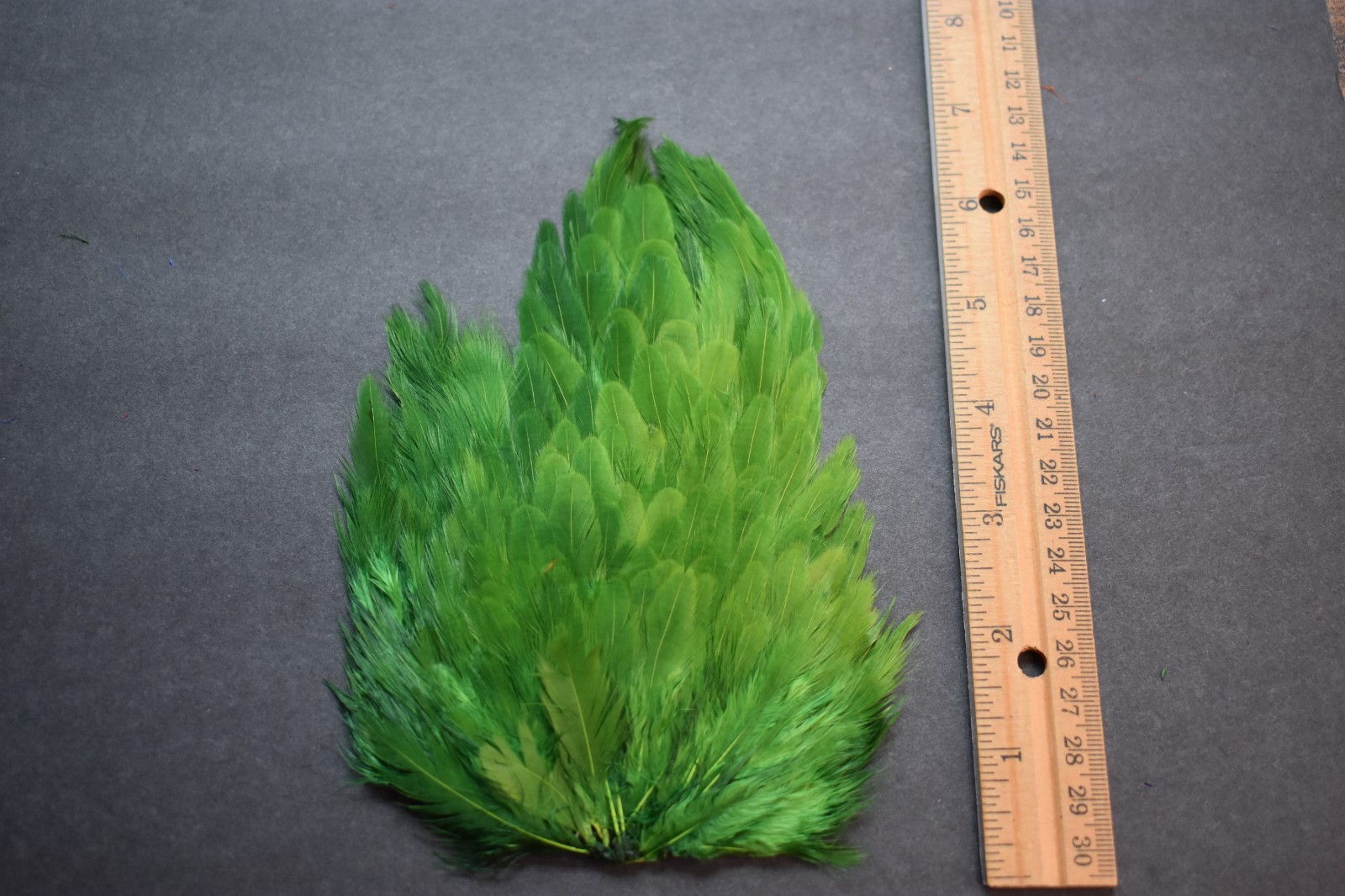 Lot 345,  Dyed SHADES OF GREEN India Hen Back Saddle Feathers for Fly Tying
