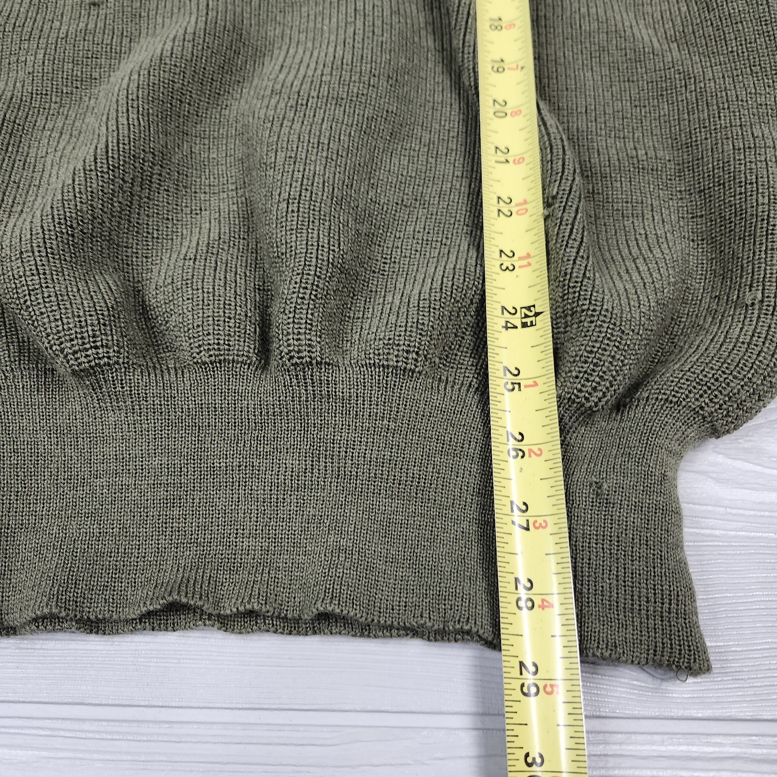 German Military Commando Sweater Pullover Flags Wool Blend H50 Size L Distressed