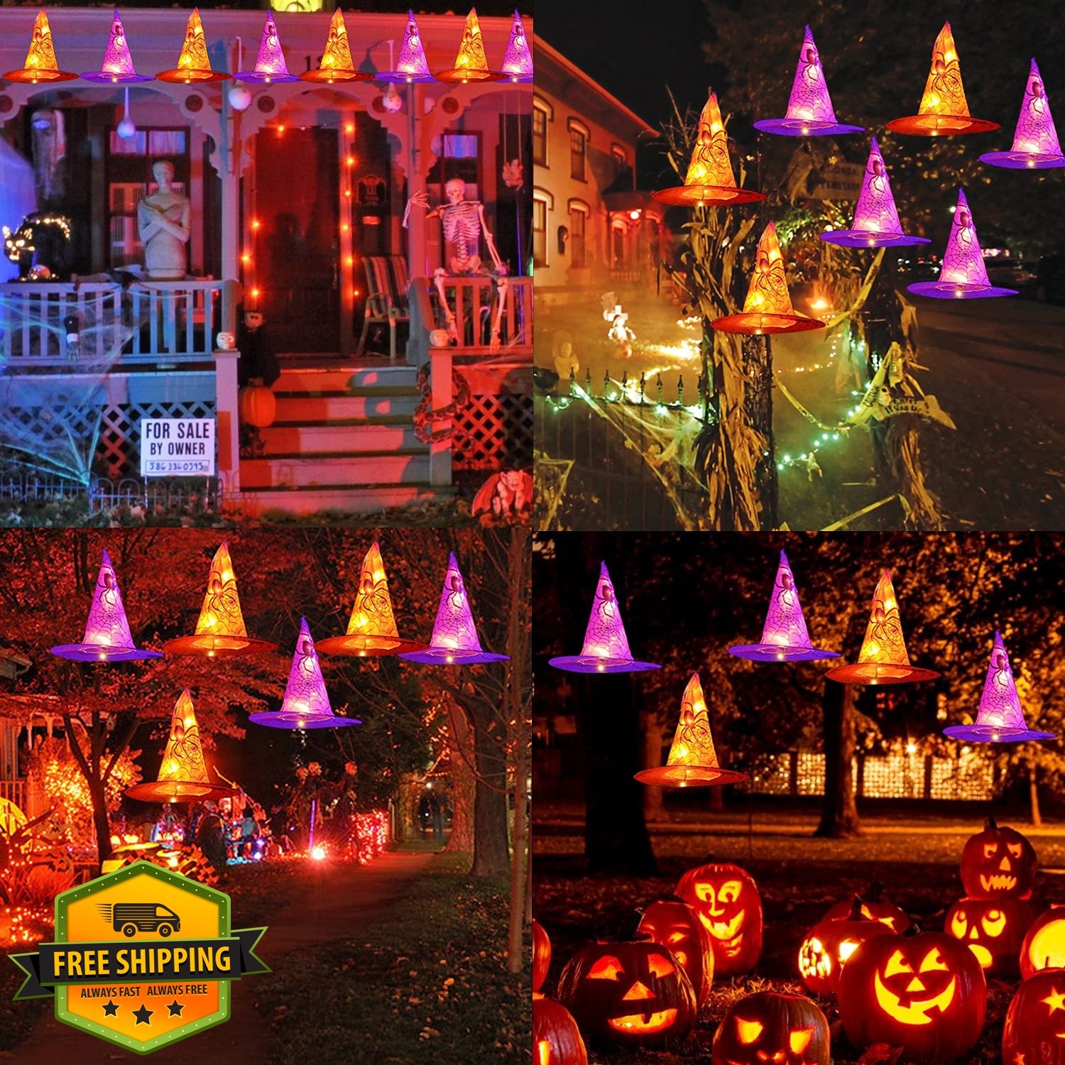 Dazzle Bright 8 Witch Hat String Lights