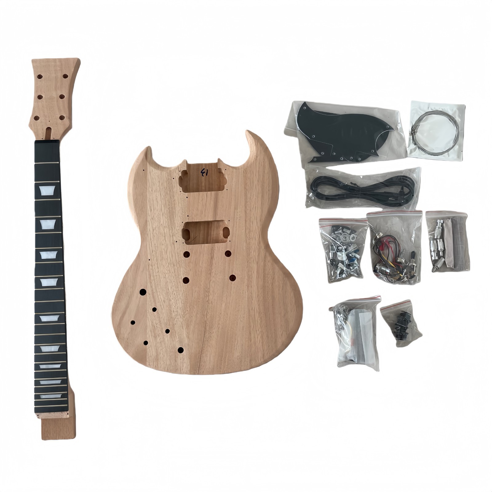 LeftHandDIY Electric Guitar Kit SG Style Mahogany Body&Neck Rosewood Fingerboard