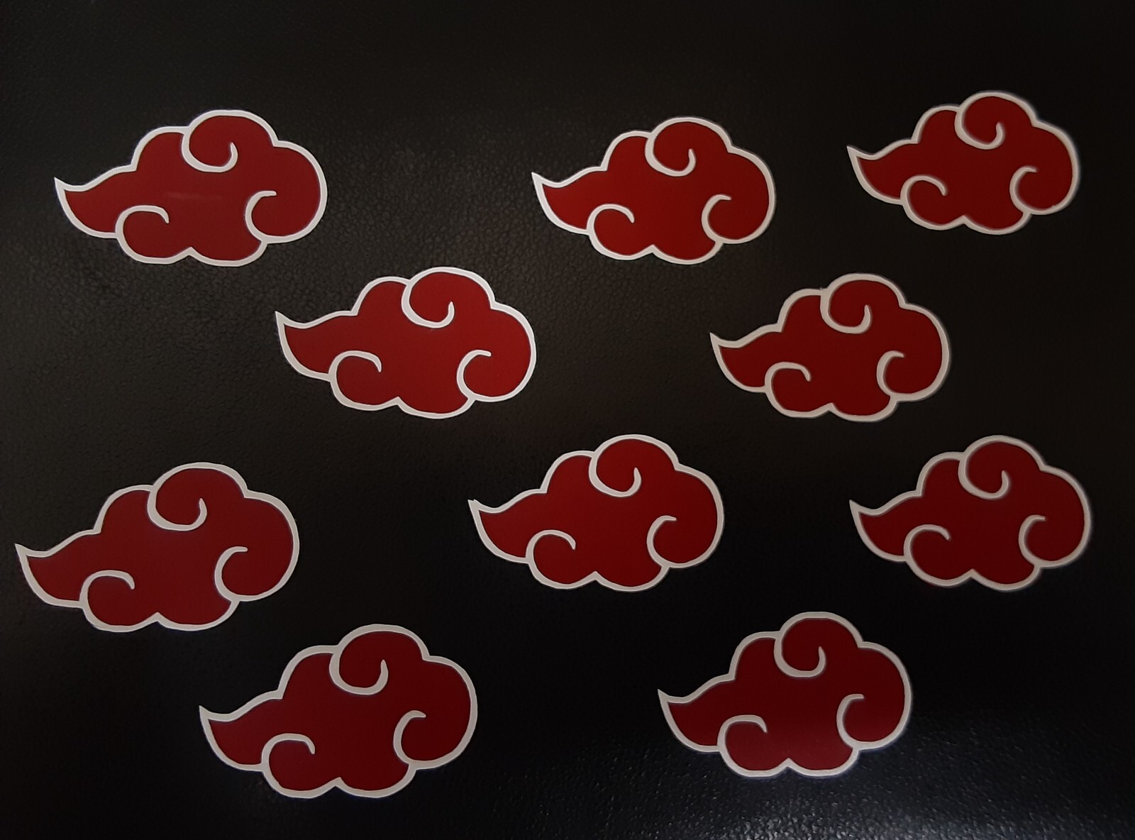 10 Pack Akatsuki Symbol Naruto Sticker Vinyl Decal Windows Waterproof! Dark Red