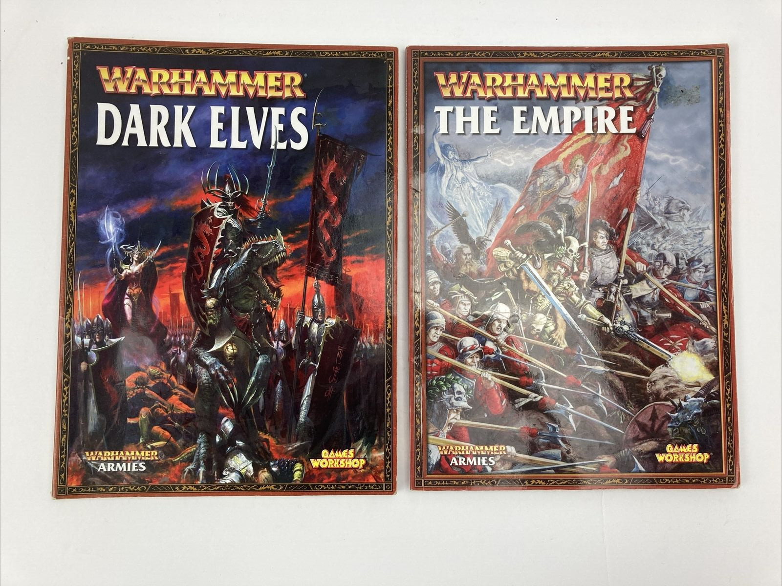 Lot of 2: Warhammer Armies - The Empire and Dark Elves Paperback Game Guides