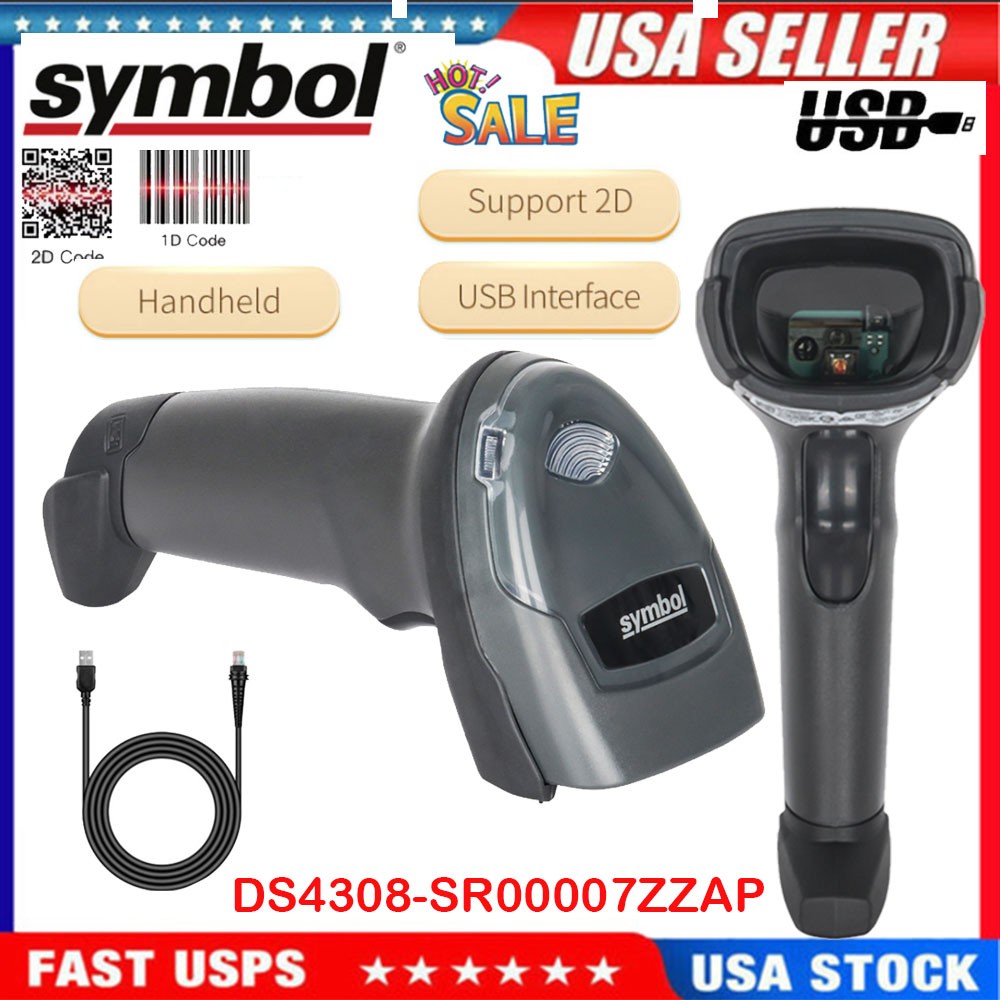 Zebra Symbol 2D Digital Handheld Barcode Scanner W/USB Cable  DS4308-SR00007ZZAP