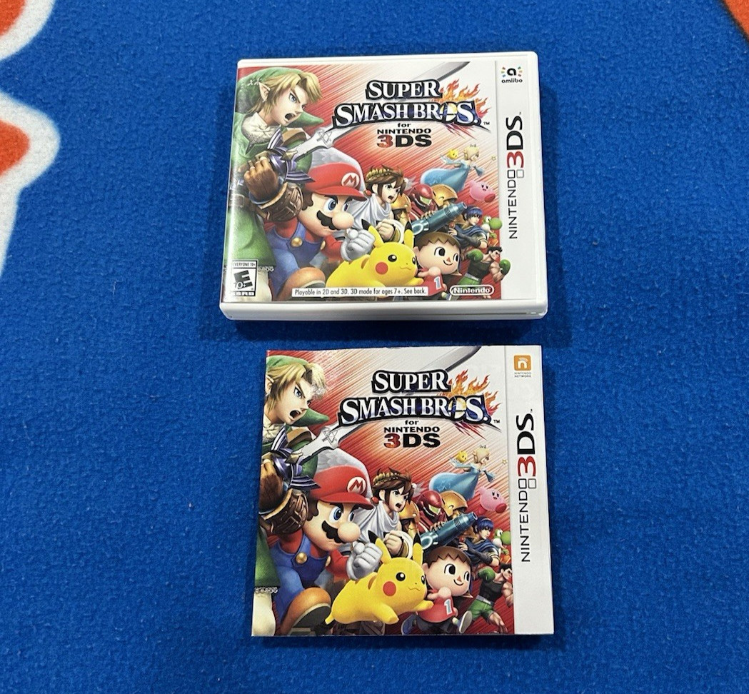 Nintendo 3DS Video Game Case and Instruction Manual Only for Super Smash Bros.