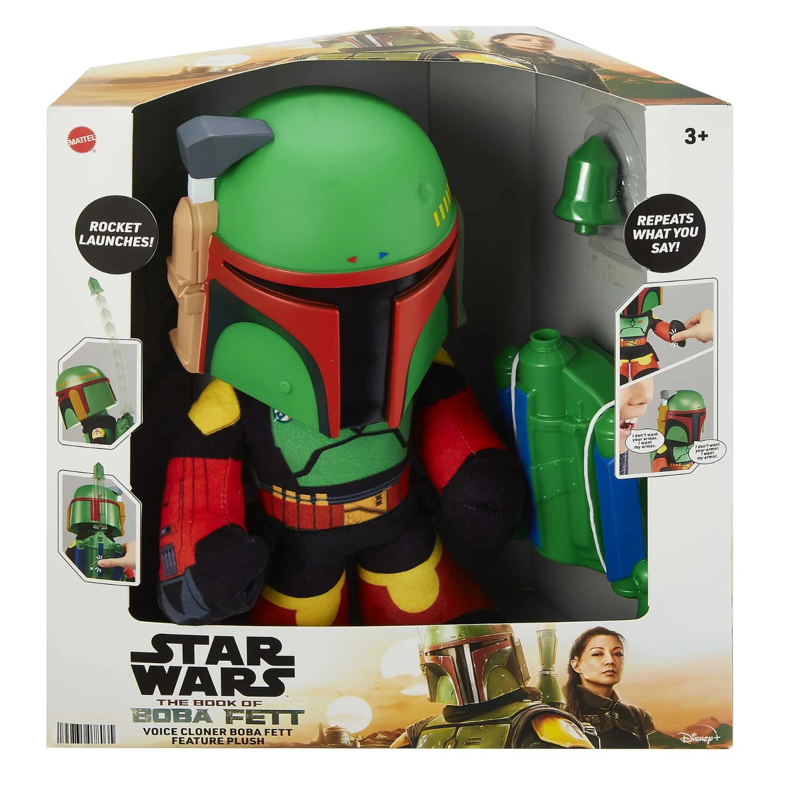 NWT Disney 100 Mattel Star Wars Boba Fett Plush Toy 8-inch Collectible Doll