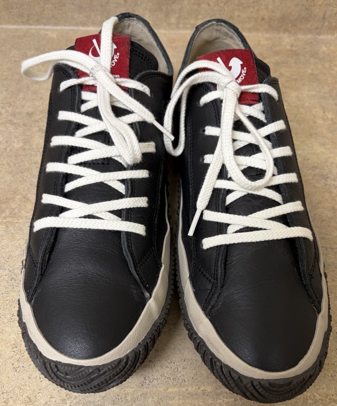 SPINGLE MOVE SPM Sneakers Kangaroo Leather Black  Size LL  Men's Size 10.5